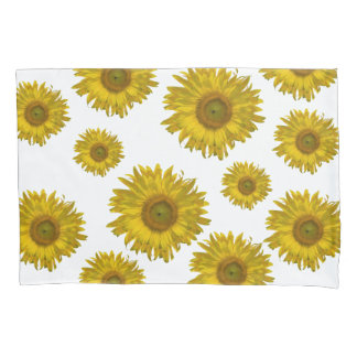 Yellow Scattered Sunflowers Pillow Case