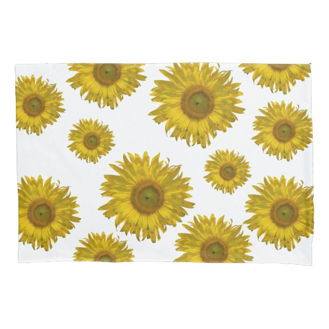 Yellow Scattered Sunflowers Pillow Case (Front)