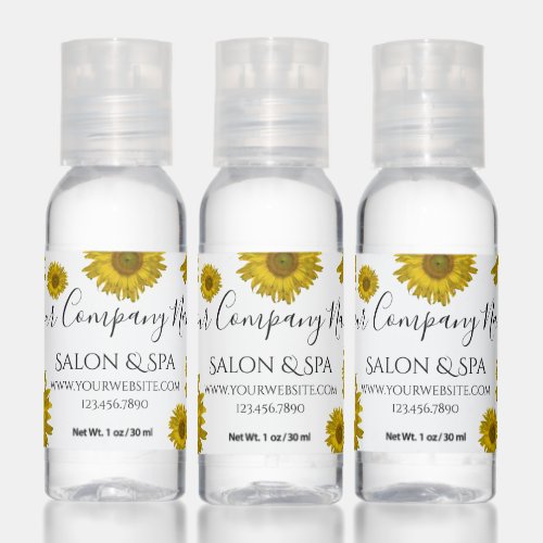 Yellow Scattered Sunflowers Salon or Spa Hand Sanitizer