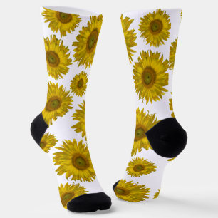 Yellow Scattered Sunflowers Socks