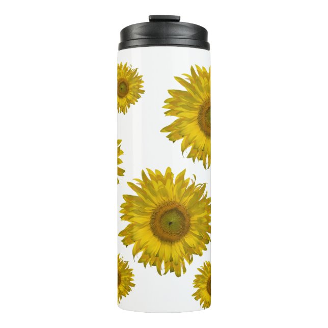 Yellow Scattered Sunflowers Thermal Tumbler (Front)