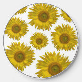 Yellow Scattered Sunflowers Wireless Charger (Front)