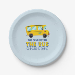 Yellow School Bus 1st Birthday Paper Plates