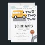 Yellow School Bus 2nd birthday Wheels on the Bus Invitation<br><div class="desc">Cute Wheels on the Bus Themed invitation is perfect for any little guy!</div>