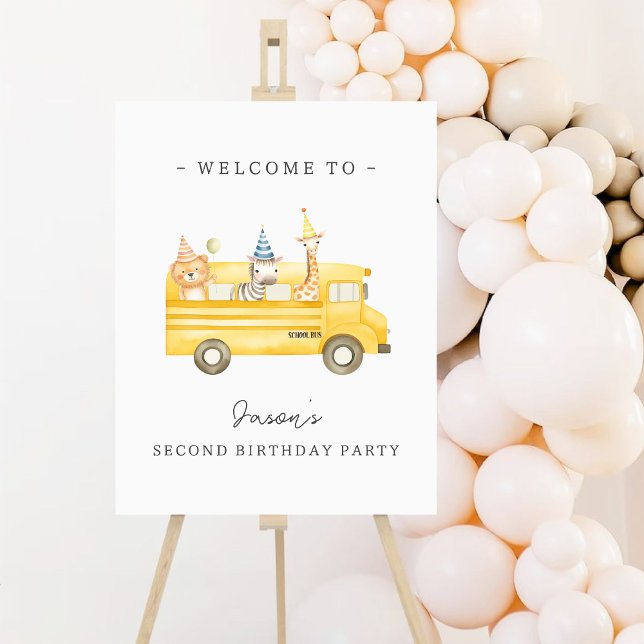Yellow School Bus Birthday Welcome Poster (Creator Uploaded)