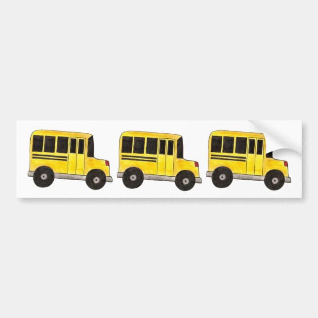 Yellow School Bus Buses Driver Gift Bumper Sticker (Front)