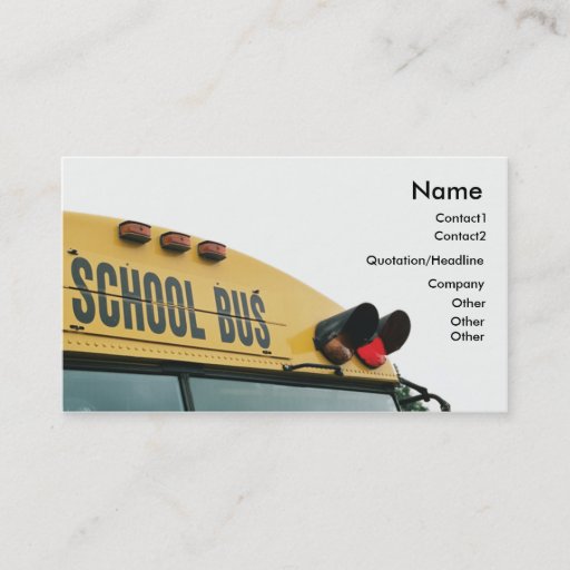 Customizable Yellow School Bus Business Card