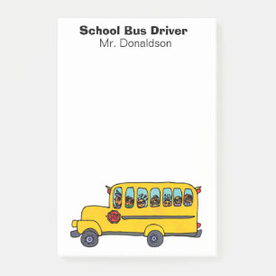 Yellow School Bus Driver Appreciation Post-it Notes
