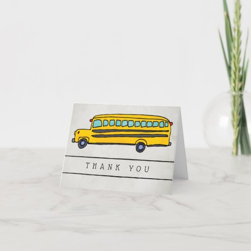 Yellow School Bus Driver Appreciation Thank You Card