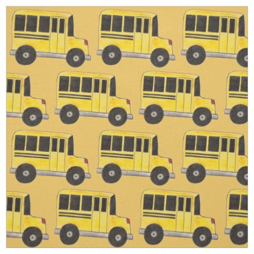 Yellow School Bus Driver Buses Education Teacher Fabric
