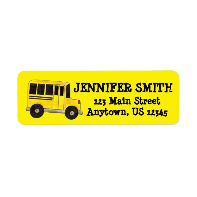Yellow School Bus Driver Education School Teacher Label (Front)