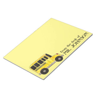 Yellow School Bus Driver Teacher Education Class Notepad