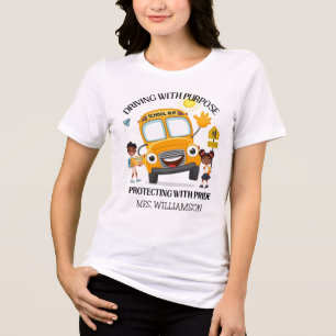 Yellow School Bus Driver Tri-Blend Shirt