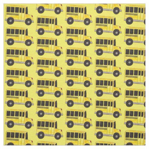 Yellow School Bus Education Teacher Bus Driver Fabric