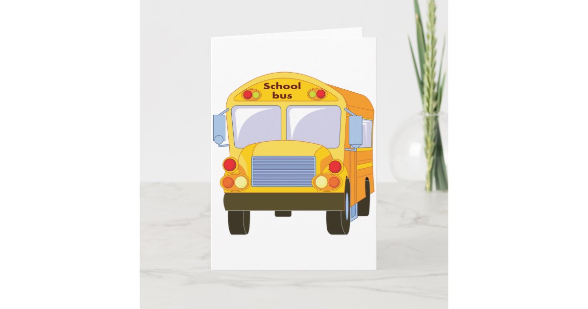 Yellow School Bus Greeting Cards | Zazzle