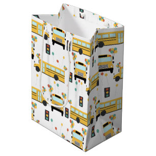 Yellow School Bus Kids Birthday Party Medium Gift Bag