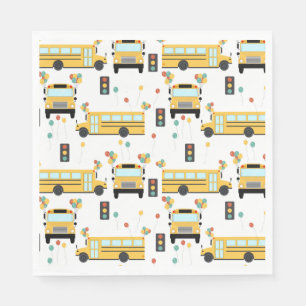 Yellow School Bus Kids Birthday Party Napkins