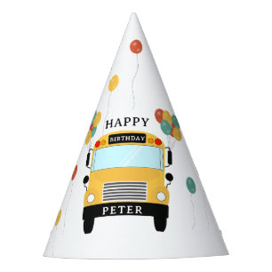Yellow School Bus Kids Birthday Party Party Hat