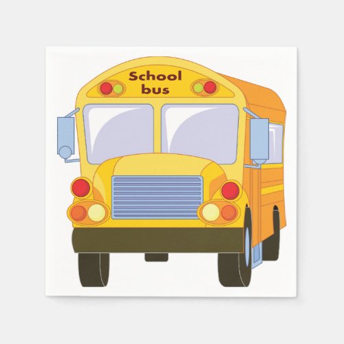 Yellow School Bus Paper Napkins