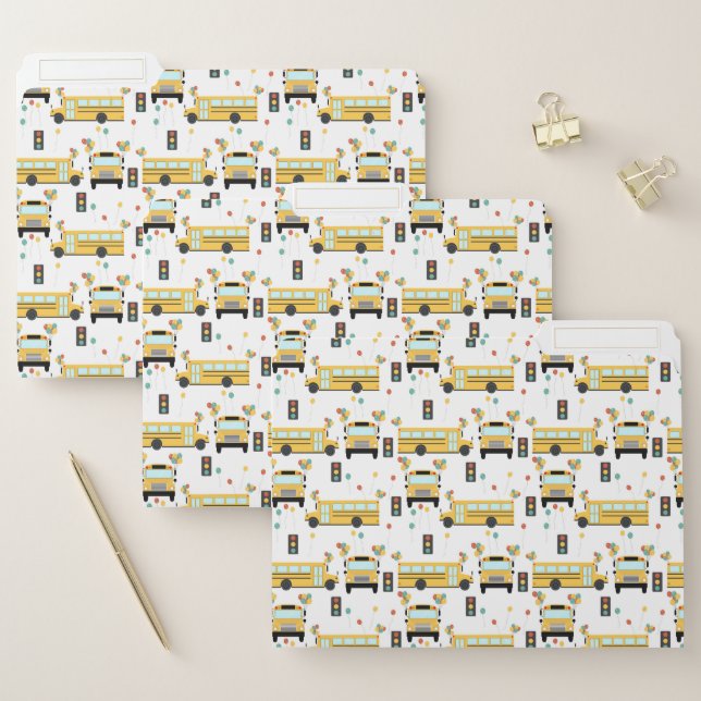 Yellow School Bus Party School Notes File Folder (Set)