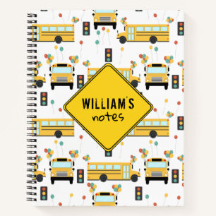 Yellow School Bus Party School Notes Notebook
