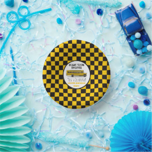 Yellow School Bus Stop Sign Boys Birthday Paper Bowls