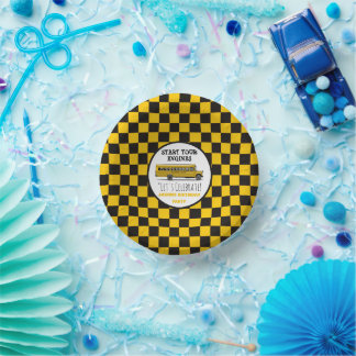 Yellow School Bus Stop Sign Boys Birthday Paper Bowls