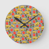 School Clock Yellow
