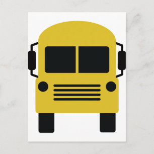 yellow school bus symbol postcard