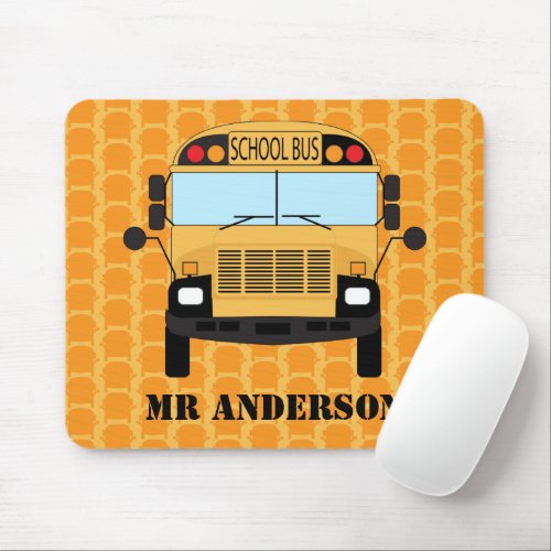 Yellow School Bus Teacher Appreciation Mouse Pad