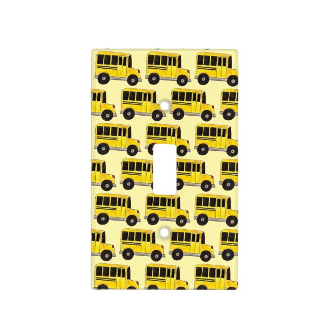 Yellow School Bus Teacher Light Switch Cover (Front)