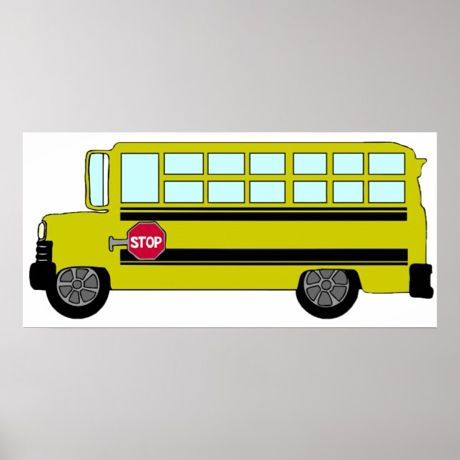 Yellow School Bus with Stop Sign (Front)