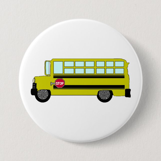 Yellow School Bus with Stop Sign Button (Front)