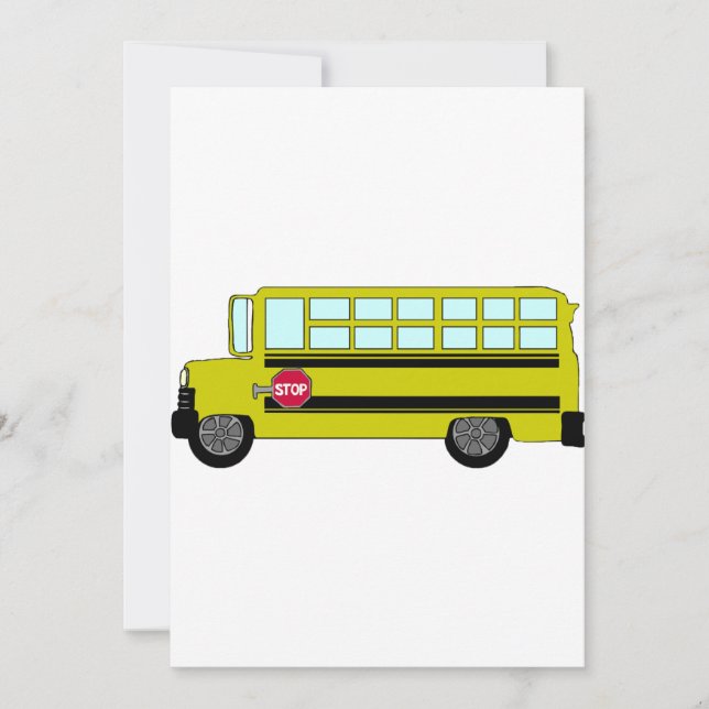 Yellow School Bus with Stop Sign Invitation (Front)