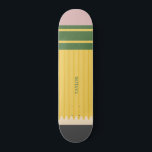 Yellow School Pencil Graphic Personalized Skateboard<br><div class="desc">It's a pencil,  no it's a skateboard! This skateboard. looks like a classic yellow school pencil,  and it's ready to be personalized with a name or your own saying.</div>
