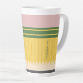 Yellow School Pencil Teachers Personalized Latte Mug (Right Angle)