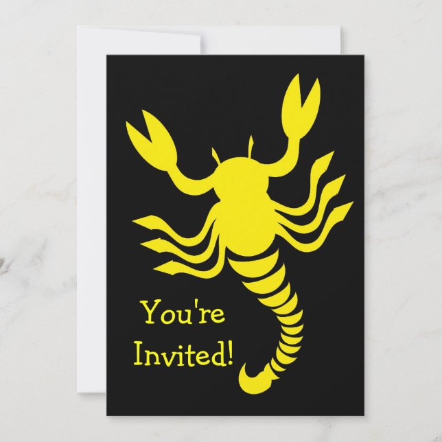 Yellow Scorpion Any Occasion Invitation (Front)