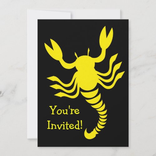 Yellow Scorpion Any Occasion Invitation
