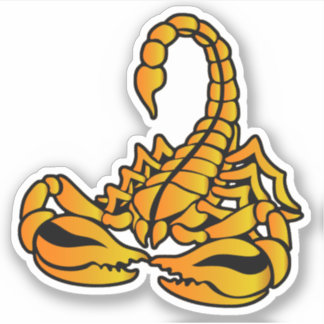 Yellow Scorpion, Tribal Art Style  Sticker