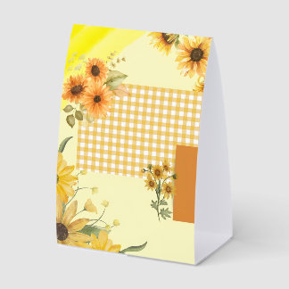 Yellow scrapbook paper table tent