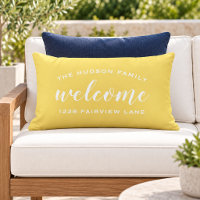 Yellow Script Welcome Monogram Porch