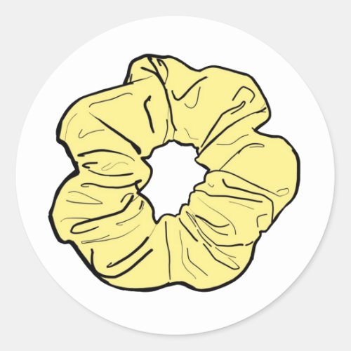 Yellow Scrunchie  Classic Round Sticker