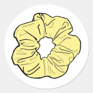 Yellow Scrunchie Classic Round Sticker