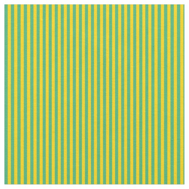 Yellow & Sea Green Lines/Stripes Pattern Fabric (Close Up)
