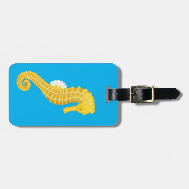 Yellow Seahorse  Luggage Tag (Front Horizontal)