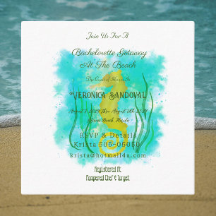 Yellow seahorse under the sea enclosure card