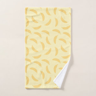 Yellow Seamless Bananas Pattern Hand Towel