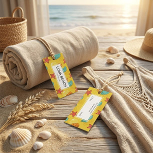 Yellow Seashell Pattern Clothing Label Hang Tag