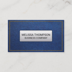 Yellow Seems Blue Leather Background Business Card