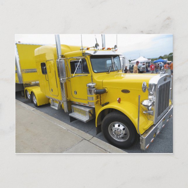 Yellow Semi Truck Postcard (Front)